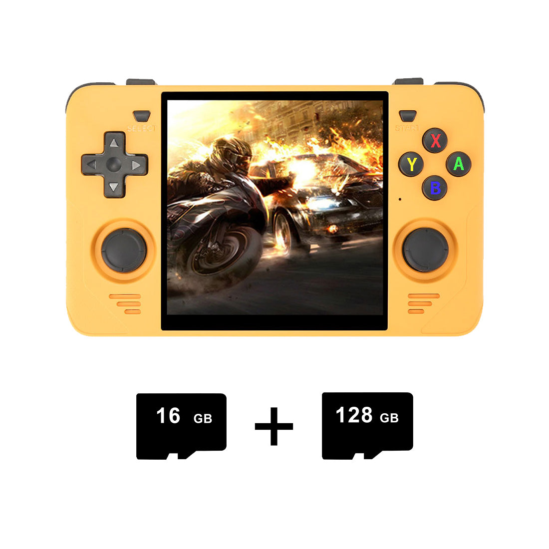 Powkiddy RGB30 4-inch Handheld Game Console - Yellow / 16GB+128GB